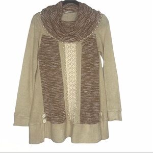 Altar'd State Cowl Neck Knit Sweater Long small